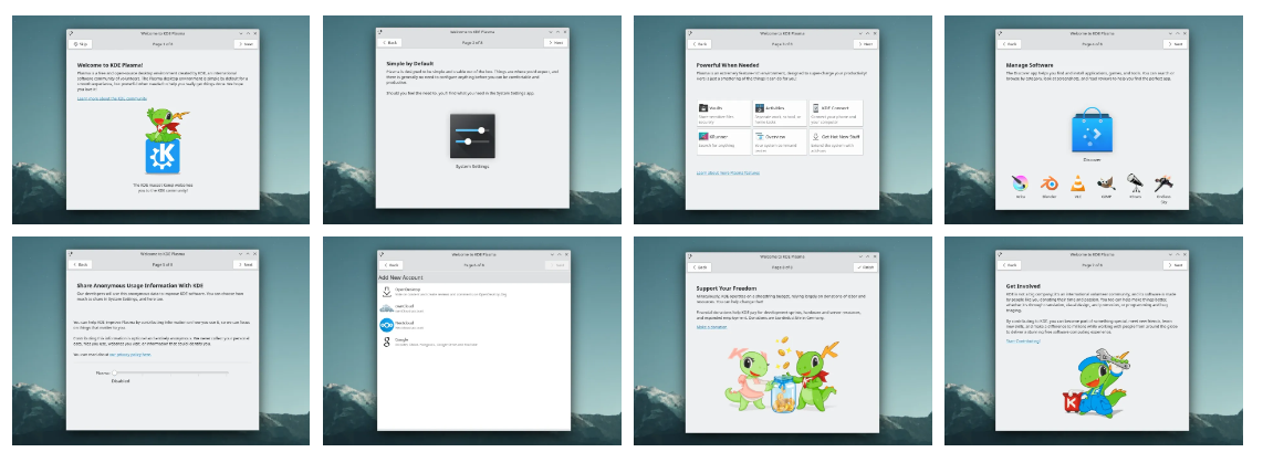 KDE Plasma 5.27 LTS桌面发布，新的欢迎应用、平铺等。