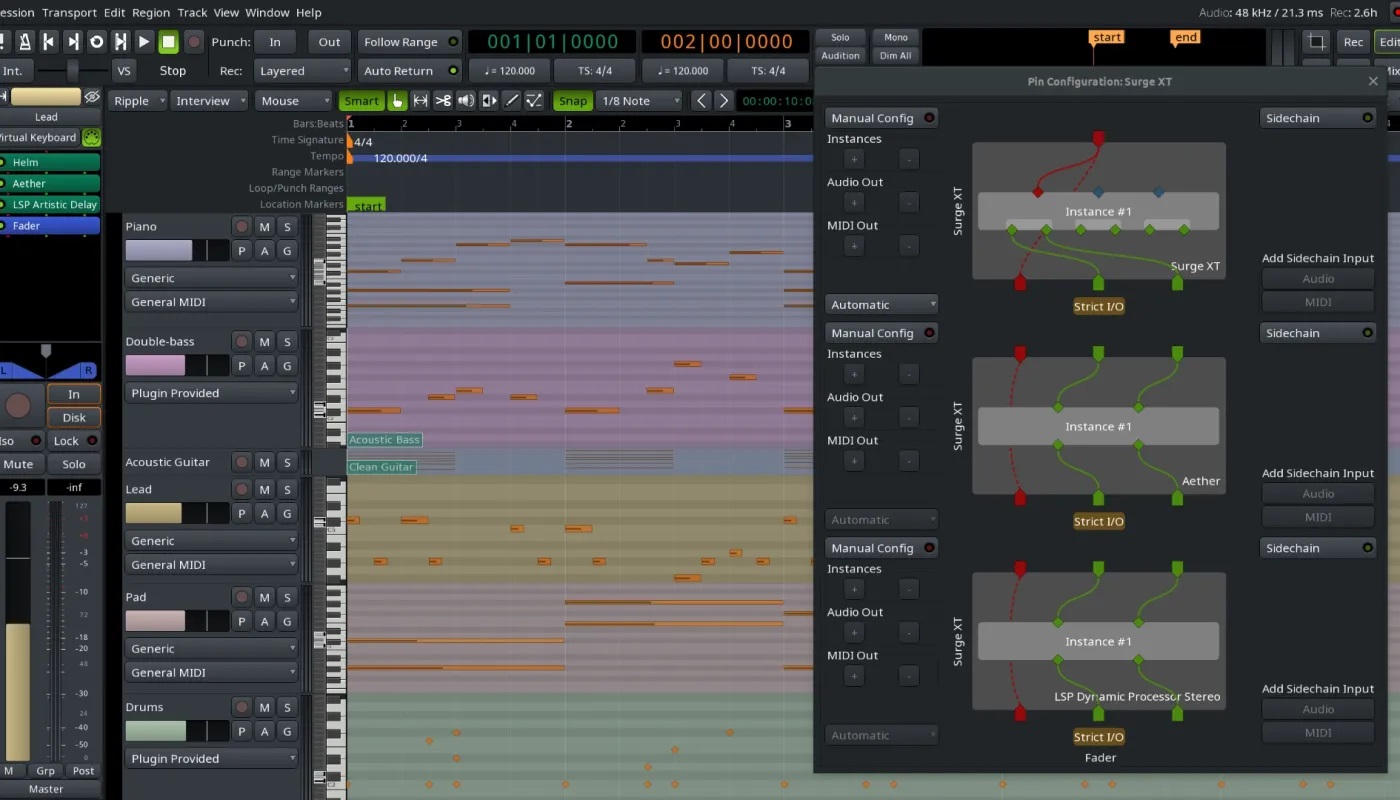 Ardour 7.3开源DAW发布，支持VST3多总线，可搜索首选项