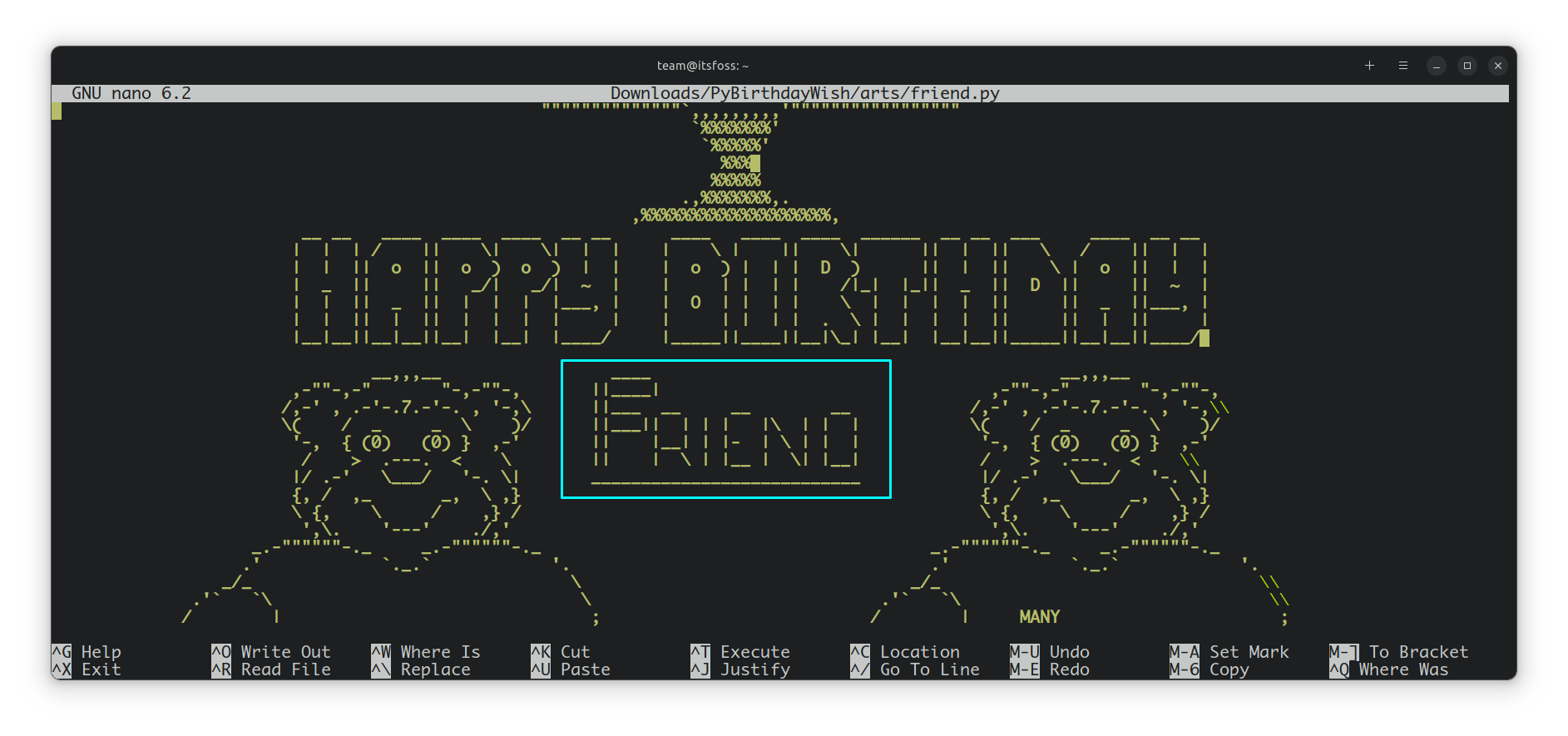 在 Linux 终端显示动画式 ASCII 生日祝福