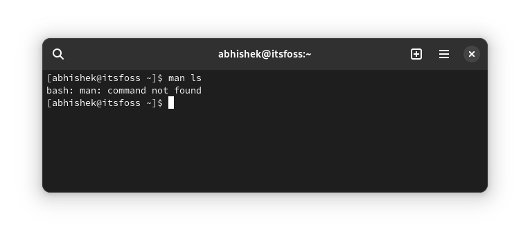 修复 Arch Linux 中的 “Bash: man command not found” 错误