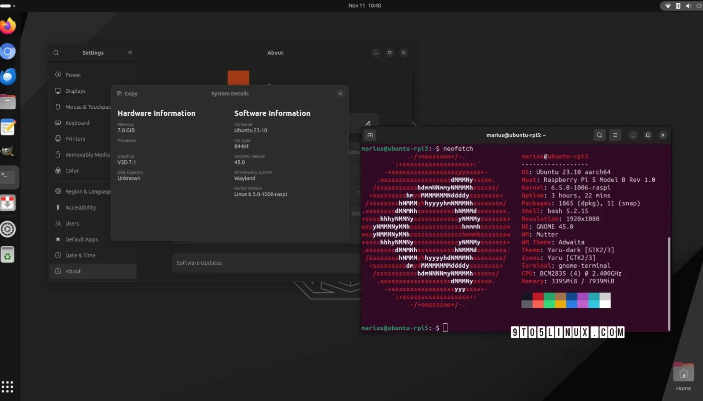 树莓派 5 上的 Ubuntu 23.10 初体验