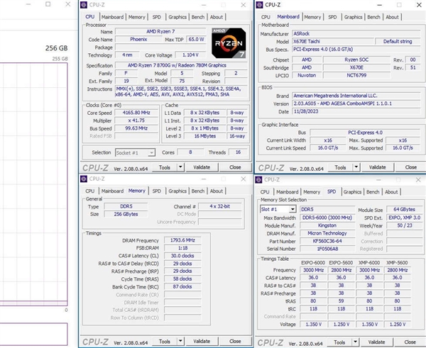 AMD锐龙8000G APU详细参数意外泄露：能配256GB内存！