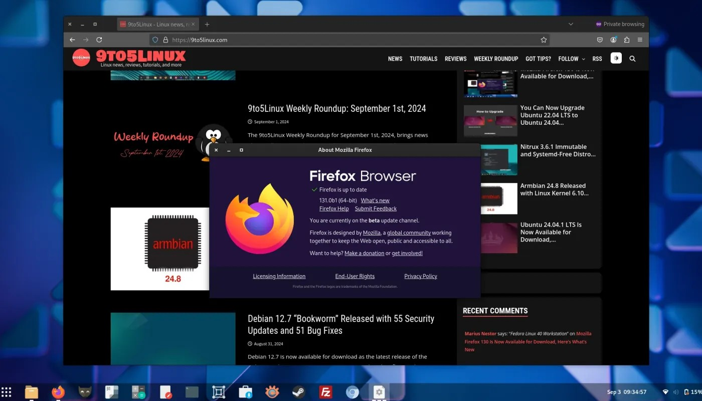 Firefox 131 beta 改进了翻译，增加了临时站点权限