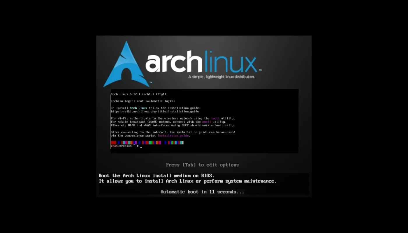 2024 年的最后一个 Arch Linux ISO 版本带来了 Linux 内核 6.12 和 Archinstall 3.0