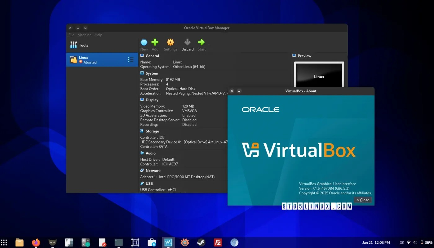 VirtualBox 7.1.6 发布，初步支持 Linux 内核 6.13