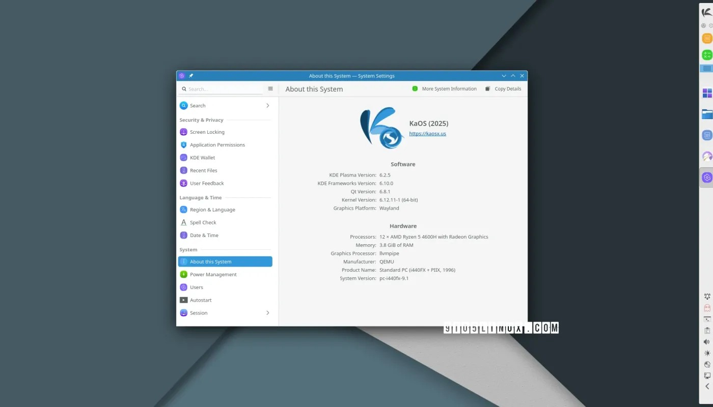 KaOS Linux 2025.01 与 Linux 内核 6.12 LTS 和 KDE Plasma 6.2 一起发布