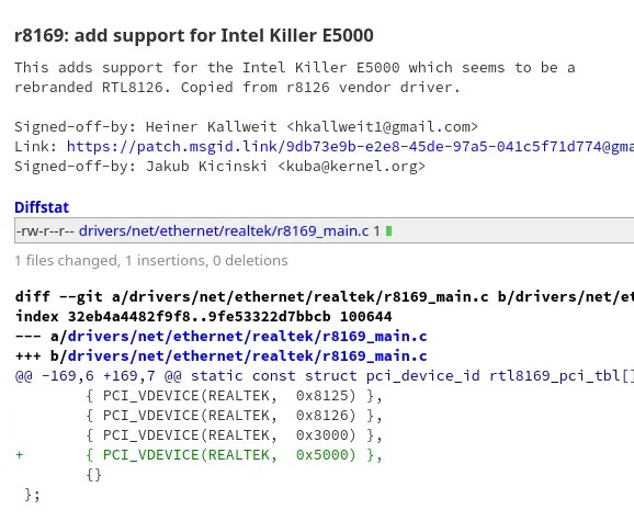 Intel Killer E5000 以太网支持 Linux 6.15