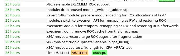 Linux 6.15 看起来可能会在 EXECMEM_ROX 支持下再次尝试