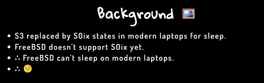 FreeBSD 正在开发 S0ix 休眠状态支持较新的笔记本电脑