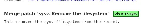 SystemV 文件系统正在从 Linux 内核中删除