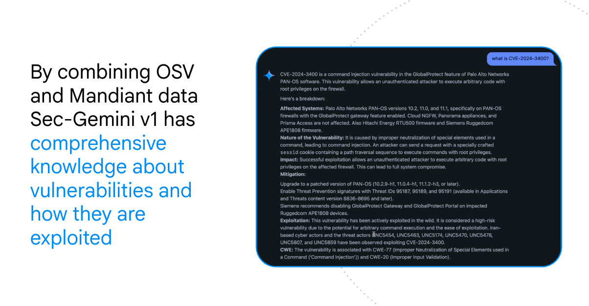 Google宣布推出实验性网络安全模型 Sec-Gemini v1