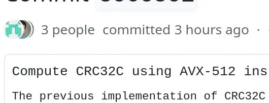 PostgreSQL 转向 AVX-512 进行 CRC32 计算：速度提高 3 倍