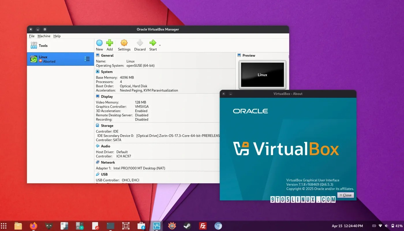 VirtualBox 7.1.8 发布，初步支持 Linux 内核 6.14